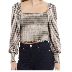 Gianni Bini Plaid Long Sleeve Women's Top